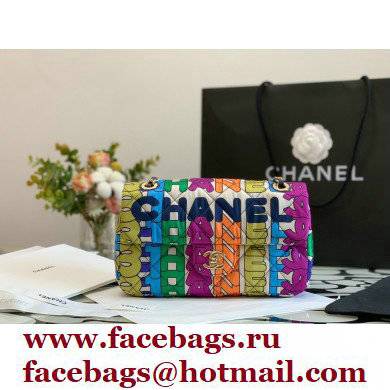 chanel Printed Fabric & Gold Metal Multicolour flap bag AS2897